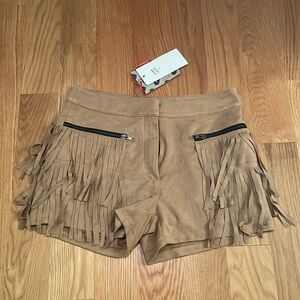Fringe Tan Shorts